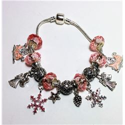 PINK PANDORA STYLE XMAS THEME BRACELETS