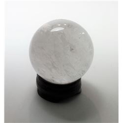 35 MM NATURAL WHITE CALCITE QUARTZ SPHERE