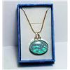 Image 1 : OVAL BLUE FIRE OPAL PENDANT 7 CHAIN