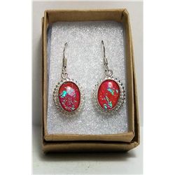 PINK OVAL FIRE OPAL EARRINGS