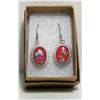 Image 1 : PINK OVAL FIRE OPAL EARRINGS