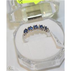 #60-BLUE SAPPHIRE  RING, 925 STERLING SILVER
