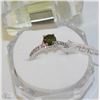 Image 1 : #88-NATURAL PERIDOT &CZ RING,925 STERLING SILVER