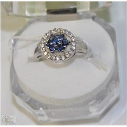 #62-TURKISH BLUE SAPPHIRE RING,925 STERLING SILVER
