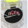 Image 1 : #63-RED RUBY RING,925 STERLING SILVER