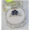 Image 1 : #61-BLUE SAPPHIRE RING, 925 STERLING SILVER