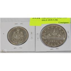 1960 SILVER DOLLAR AND 1960 SILVER HALF-DOLLAR