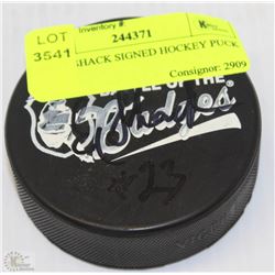 EDDY SHACK SIGNED HOCKEY PUCK