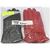 Image 1 : 2 PACK OF LADIES LEATHER GLOVES SIZE MEDIUM