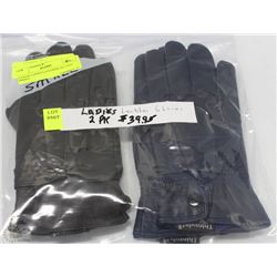 2 PACK OF LADIES LEATHER GLOVES SIZE SMALL
