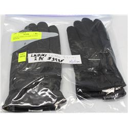 2 PACK OF LADIES LEATHER GLOVES SIZE SMALL