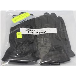 2 PACK OF LADIES LEATHER GLOVES SIZE SMALL