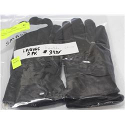 2 PACK OF LADIES LEATHER GLOVES SIZE SMALL