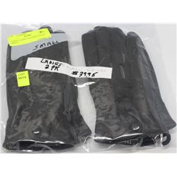 2 PACK OF LADIES LEATHER GLOVES SIZE SMALL