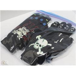 6 PACK OF GLOW IN THE DARK GLOVES