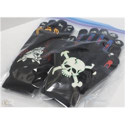 6 PACK OF GLOW IN THE DARK GLOVES