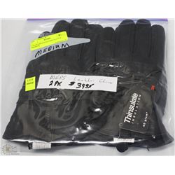 2 PACK MENS LEATHER GLOVES SIZE MEDIUM