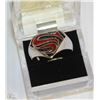 Image 1 : SUPERMAN LOGO SILVER PLATED RING SZ8