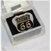 Image 1 : ROUTE 66 MEN'S 18K GOLD PLATED BIKER RING SZ 9