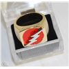 Image 1 : LIGHTNING THUNDER BOLT GOLD PLATED BIKER RING