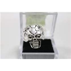 MEN'S HEAVY STAINLESS STEEL SKULL RING SZ10