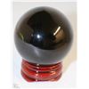 Image 1 : #31-NATURAL OBSIDIAN SPHERE CRYSTAL