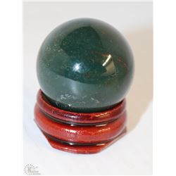 #26-NATURAL BLOOD STONE SPHERE CRYSTAL