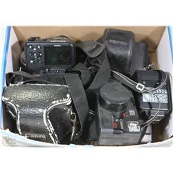 BOX OF VINTAGE CAMERAS
