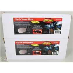 LOT OF 2 NEW CLIP ON TOWING MIRROR