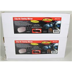 LOT OF 2 NEW CLIP ON TOWING MIRROR