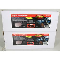 LOT OF 2 NEW CLIP ON TOWING MIRROR