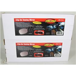 LOT OF 2 NEW CLIP ON TOWING MIRROR