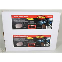 LOT OF 2 NEW CLIP ON TOWING MIRROR