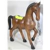 Image 1 : LARGE HAND CARVED SOLID WOOD HORSE STATUE