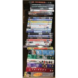 BOX OF DVD'S INCL SEASON SETS OF SEINFELD,FRIENDS