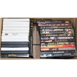 BOX OF DVDS INCL HARRY POTTER AND THE PHILOPPHERS