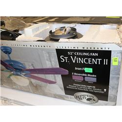 HAMPTON CEILING FAN IN BOX..TOP PORTION OF BOX