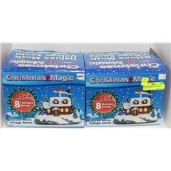 SET OF 2 XMAS DELUXE MUSIC SANTA VILLAGE