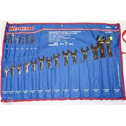 WESTWARD COMBINATION BOX AND OPEN END WRENCH SET
