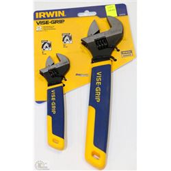 NEW IRWIN 2PC ADJUSTABLE WRENCH SET