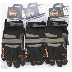 LOT OF 3 PROFLEX HAND PROTECTION FULL FINGER