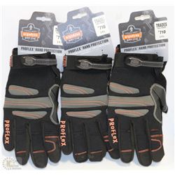 LOT OF 3 PROFLEX HAND PROTECTION FULL FINGER