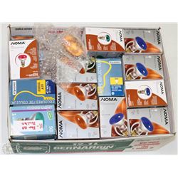 BOX OF PAR 20 FLOOD LIGHT, LIGHT BULBS ASSORTED