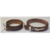 Image 1 : 2 VINTAGE AMERICAN EAGLE LEATHER BELTS (SIZE 38)