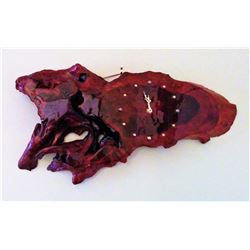 LACQUERED & POLISHED BURL CLOCK