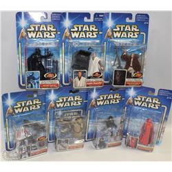 FLAT OF 7 STAR WARS ACTION FIGURES NEW IN PACKAGE