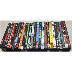 BOX  OF ASSORTED ACTION MOVIES