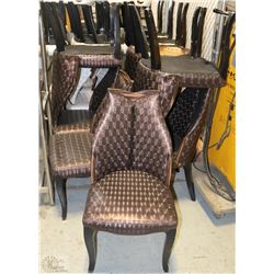 LOT OF 8 BROWN VINYL DINING CHAIRS