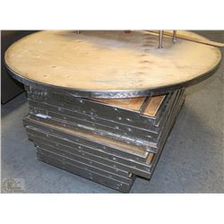 STACK OF METAL TOP TABLES