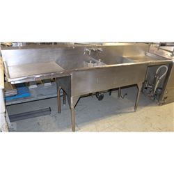DOUBLE POT SINK WITH 2 RUN OFFS AND TAPS